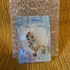 Ella & Elly Jewel-Tone Crystal Peacock Pierced Cuff Earring, One Size, SE17